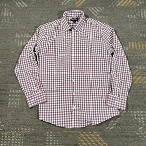 Mizzen+Main Men's Shirt Button Up Leeward Trim Fit Checkered XL Purple/White